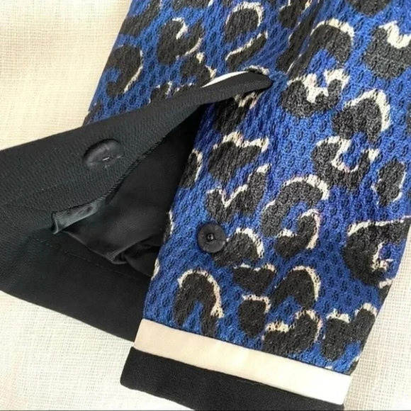 RARE BARBARA BUI MESH JACKET in BLUE LEOPARD Size M - Picture 6 of 16